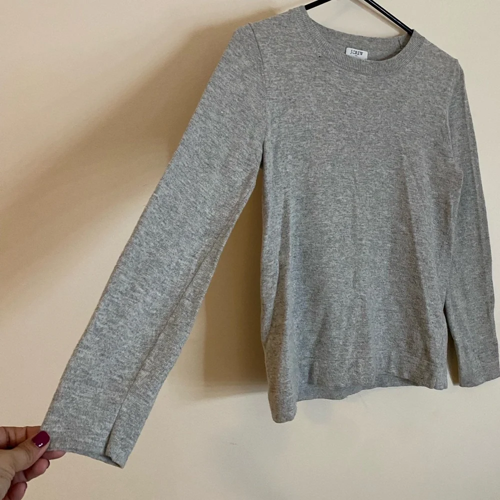 J. Crew Heather Gray Wool and cotton blend Crewneck Sweater size small